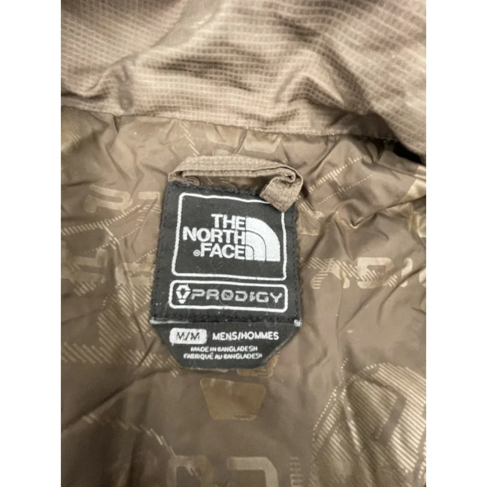 The North Face Prodigy Windbreaker Jacket Mens Medium Brown Micro Check Full Zip
